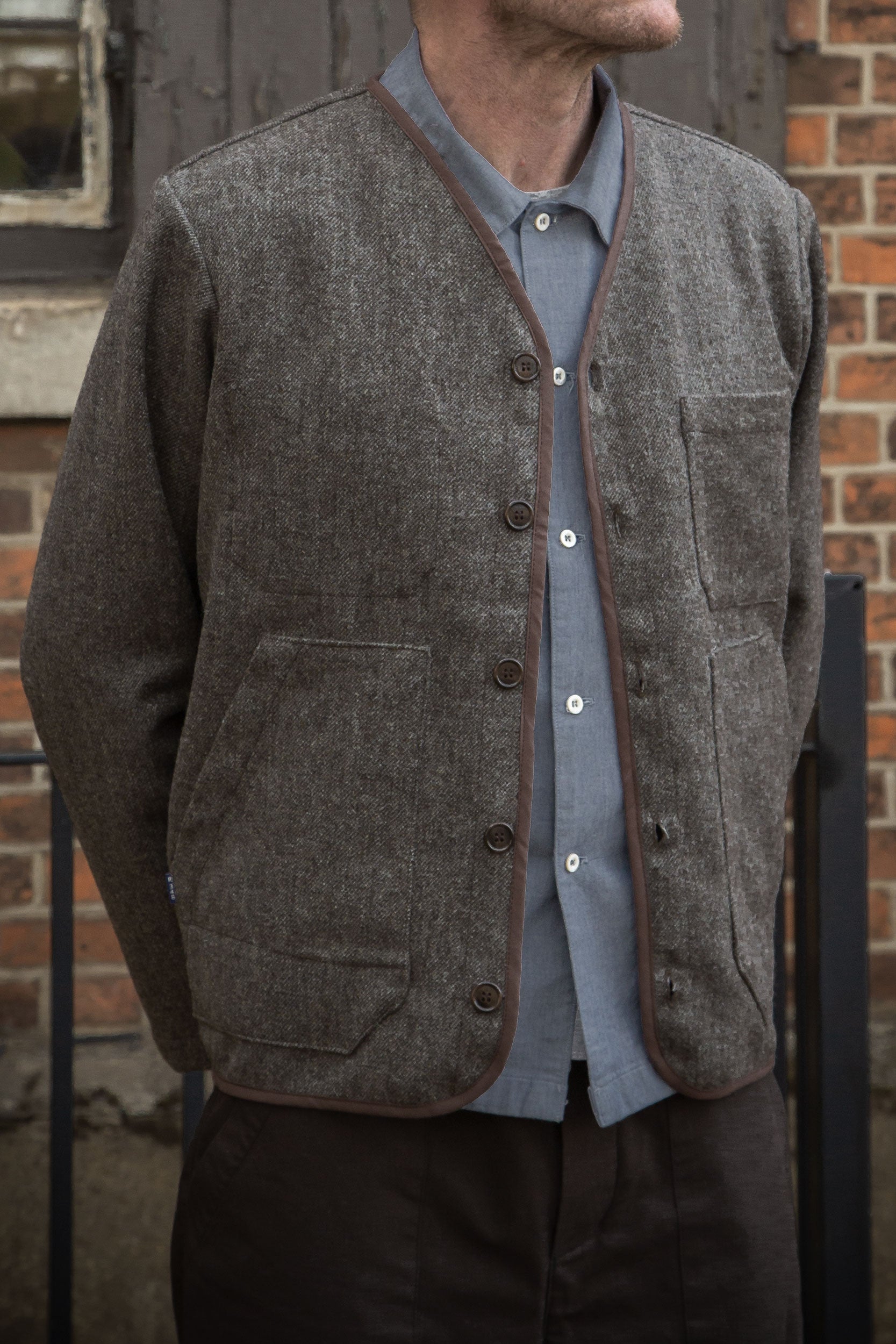 CRD Wool Button Jacket Oatmeal