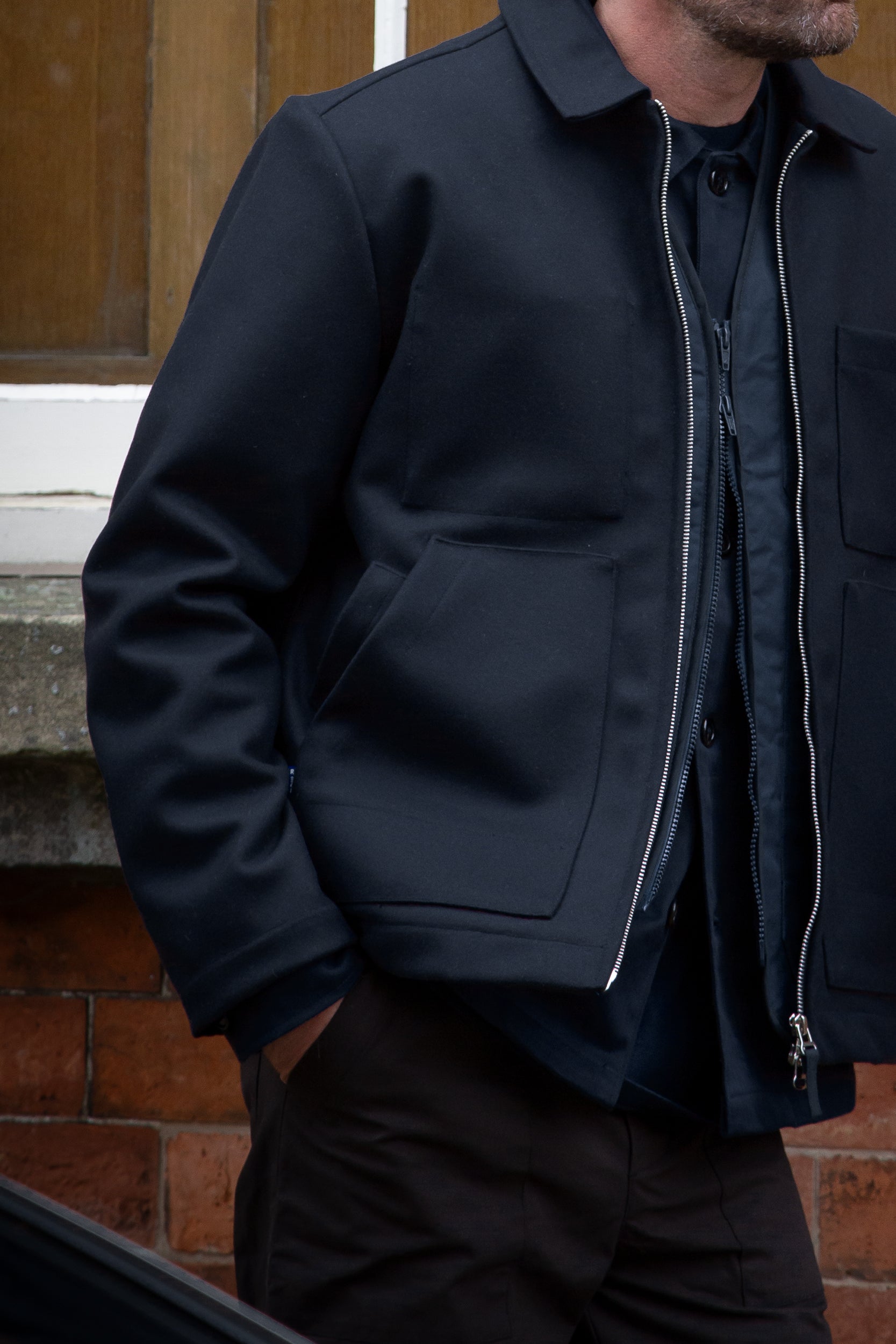 Works Wool Jacket Darkest Navy Blue
