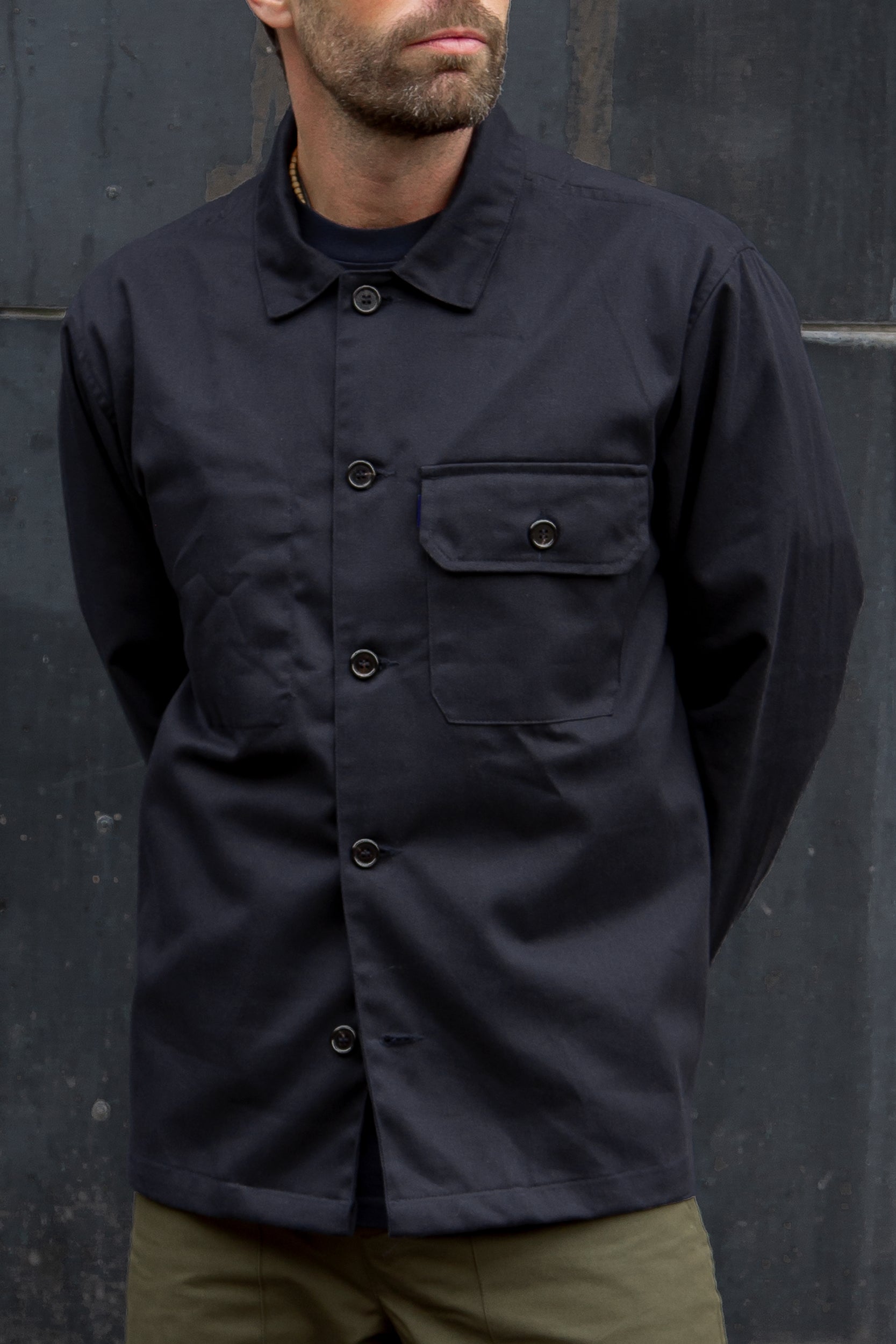 Darley Twill Overshirt Dark Navy Blue