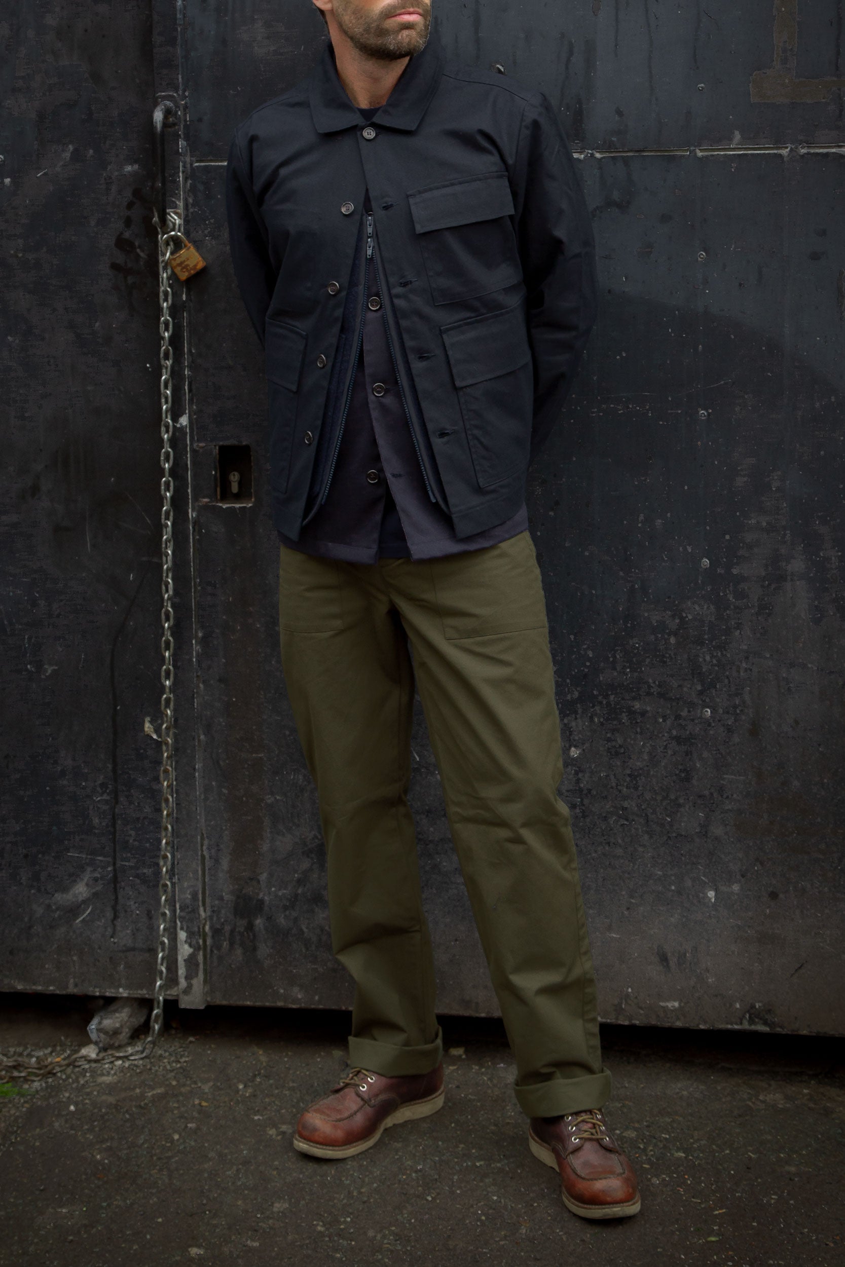 Dry Wax Serviceman Jacket Dark Blue