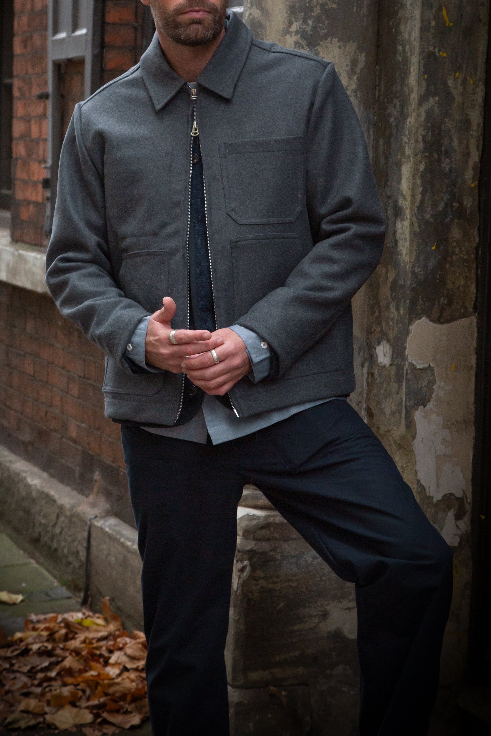 Works Wool Jacket Flat Grey