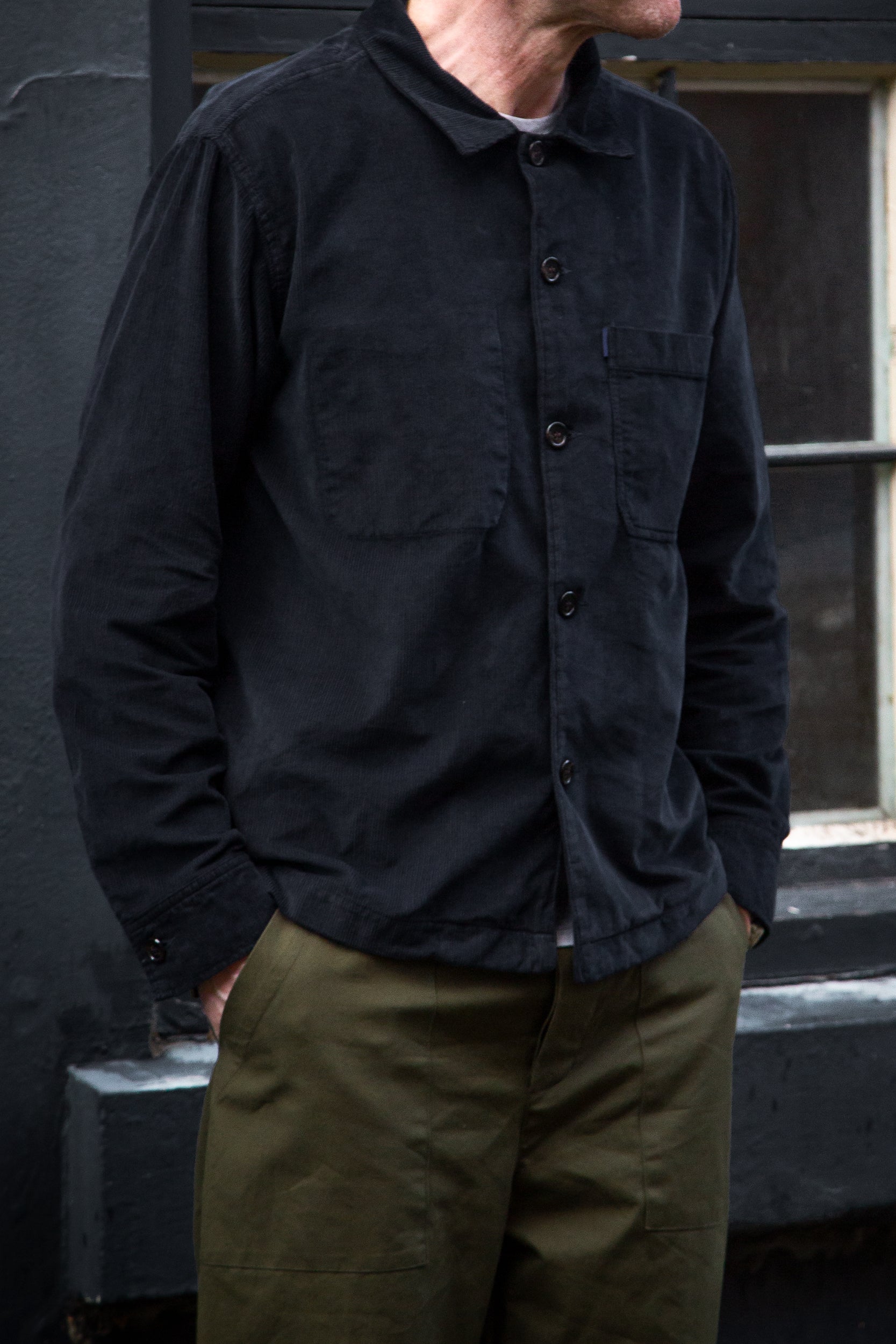 Mills Corduroy Overshirt Navy Blue