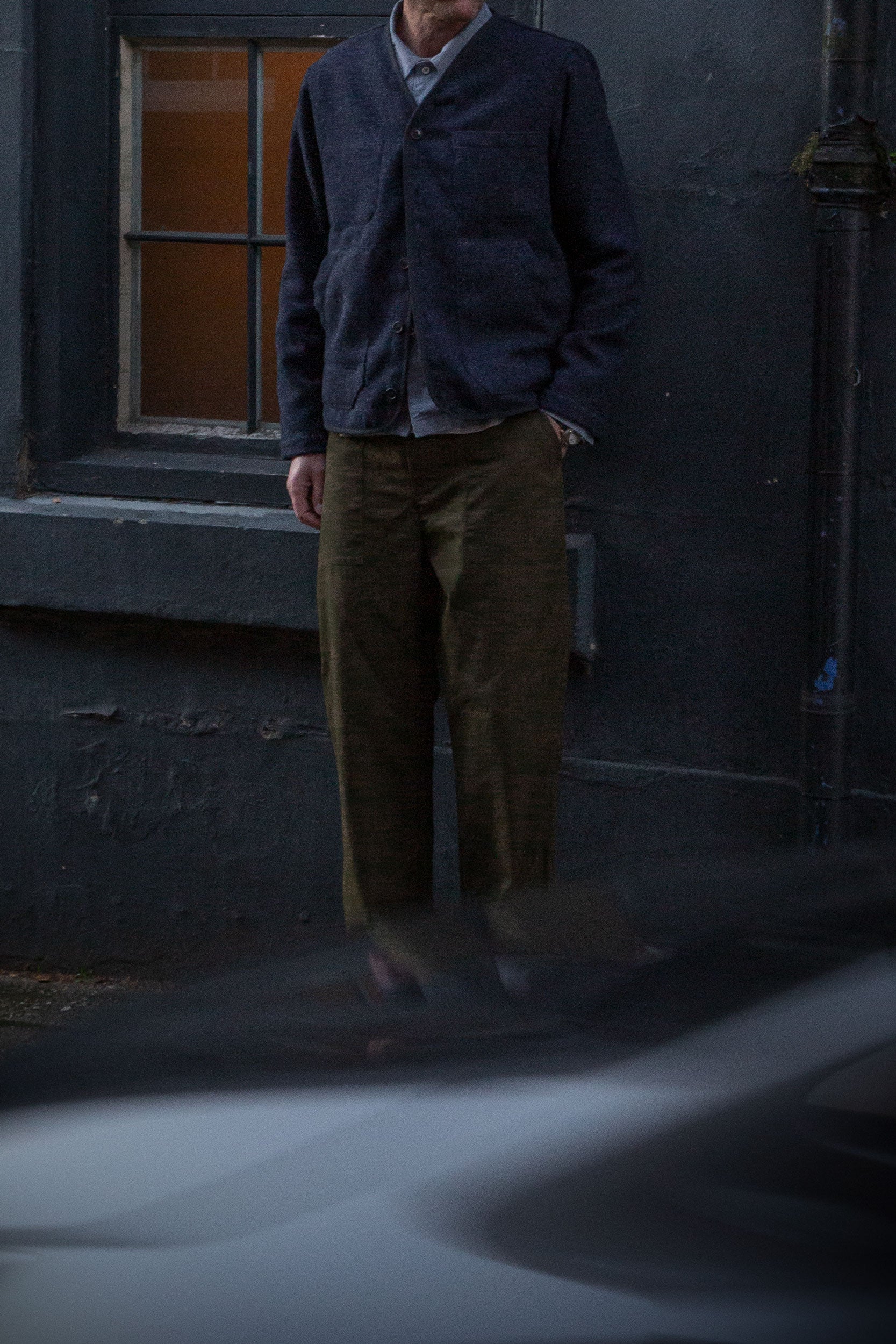 CRD Wool Button Jacket Navy Blue