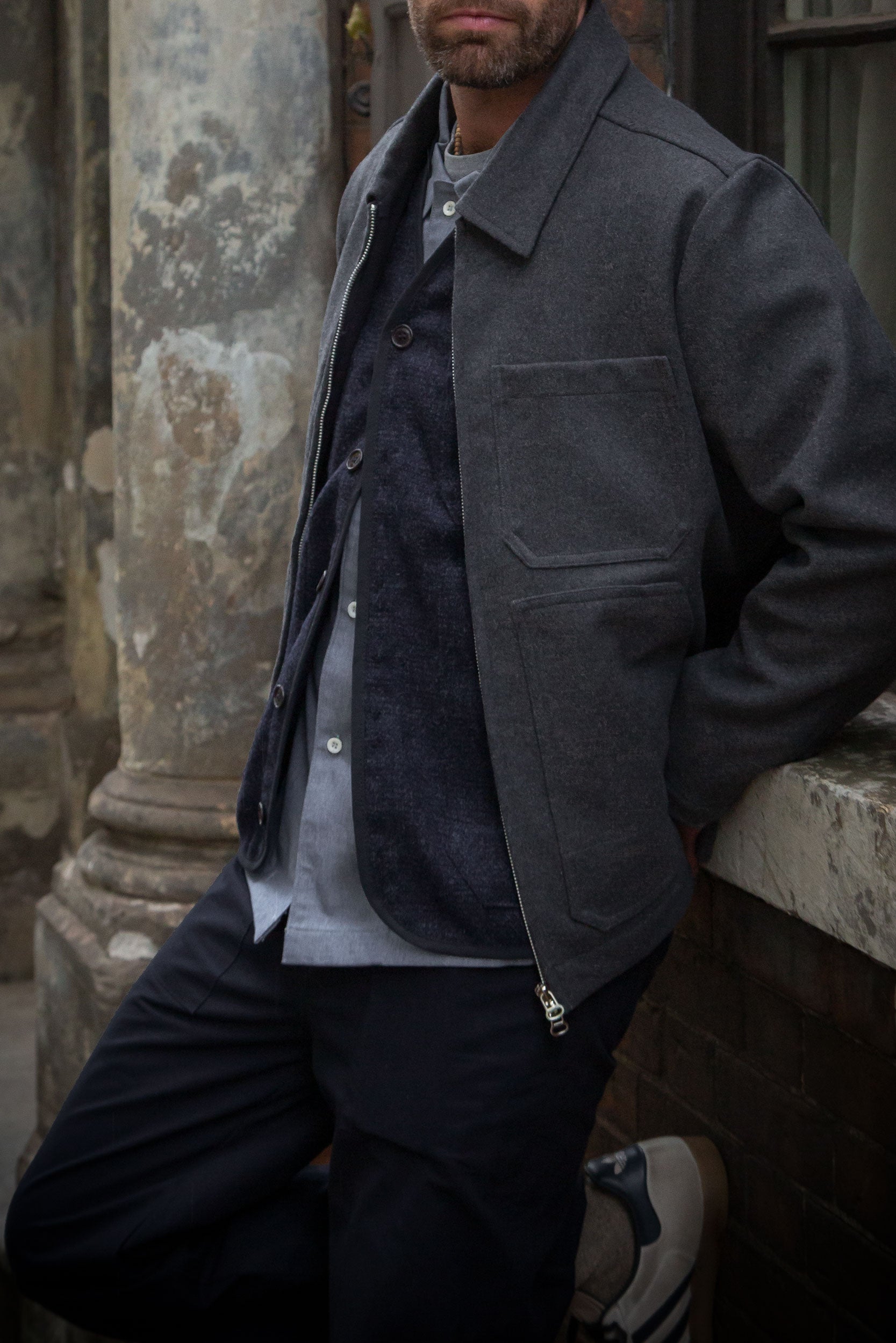 Works Wool Jacket Flat Grey