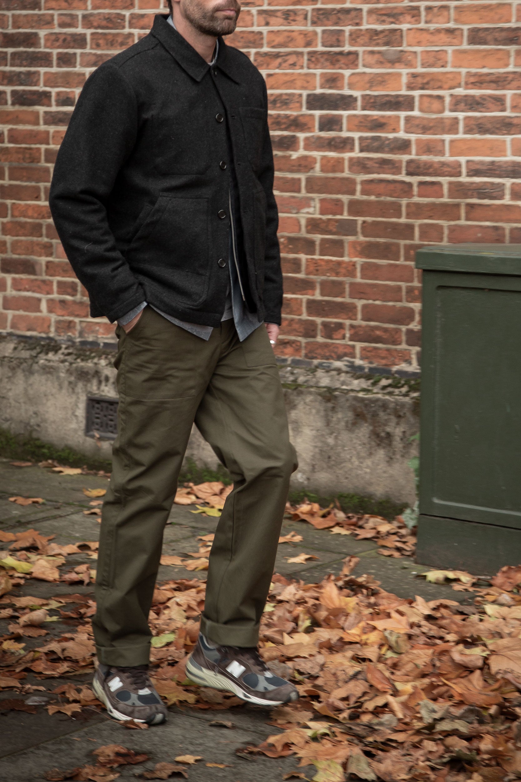 Works Wool Button Jacket Charcoal