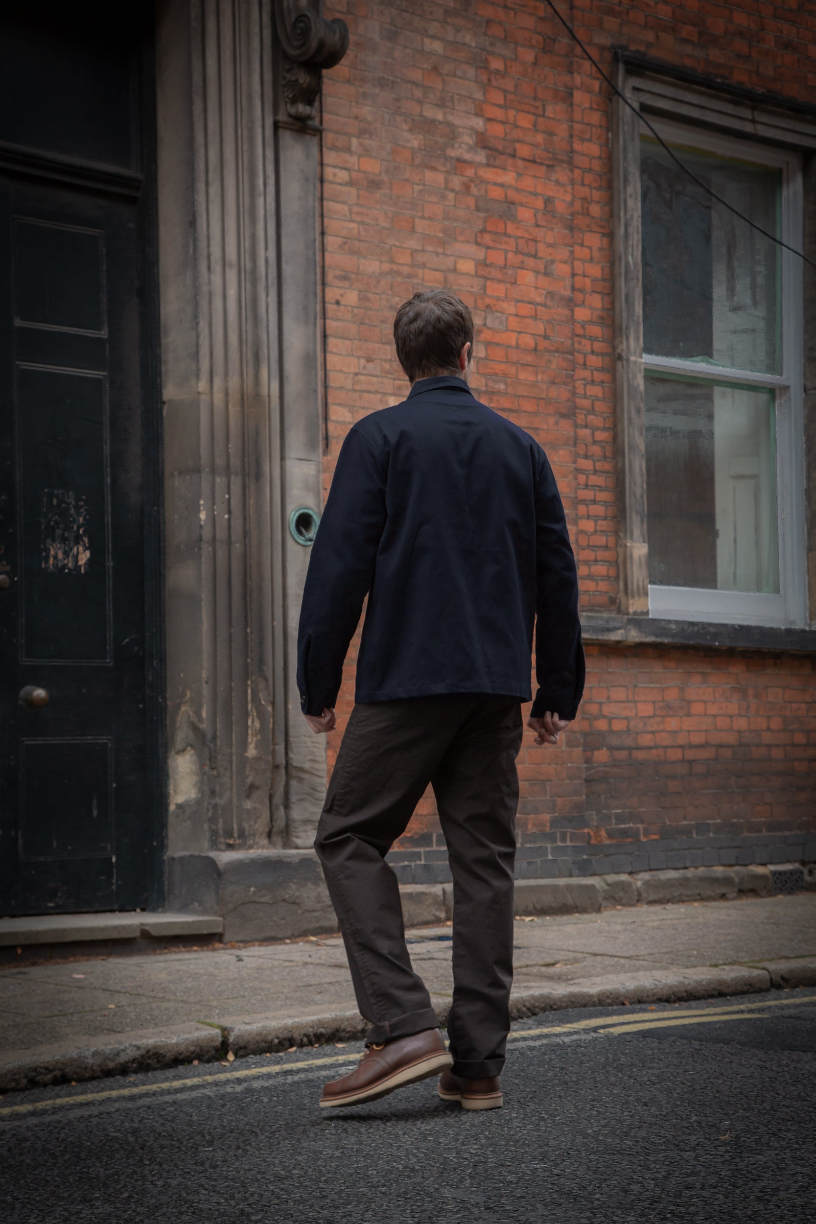 Mills Herringbone Overshirt Darkest Navy