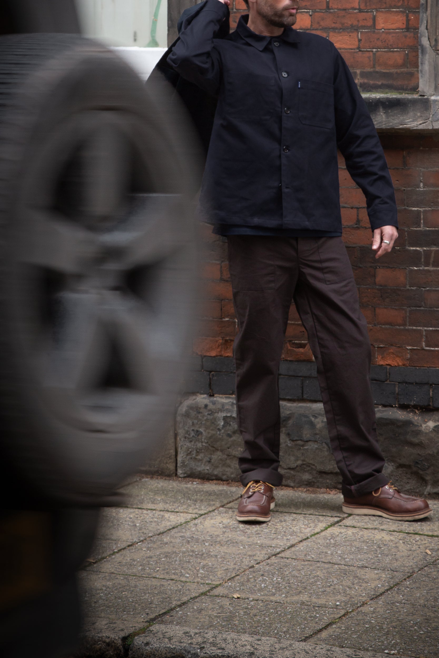 Mills Herringbone Overshirt Darkest Navy