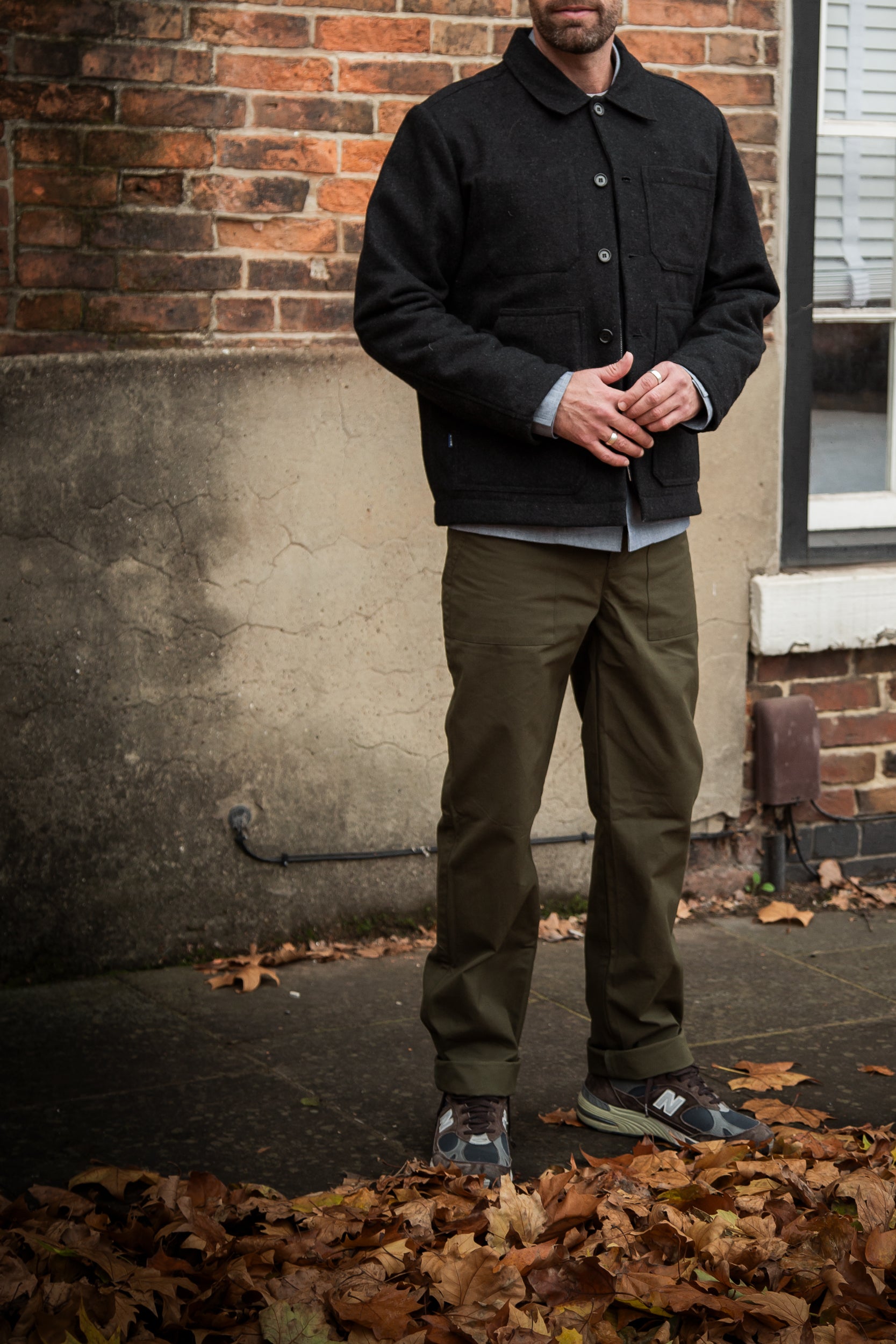 Works Wool Button Jacket Charcoal