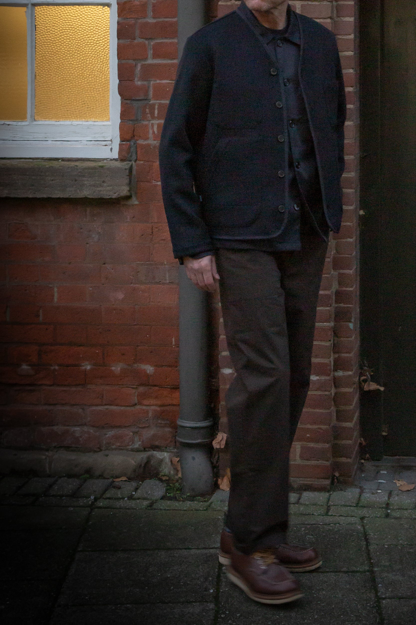 CRD Wool Button Jacket Darkest Navy Blue