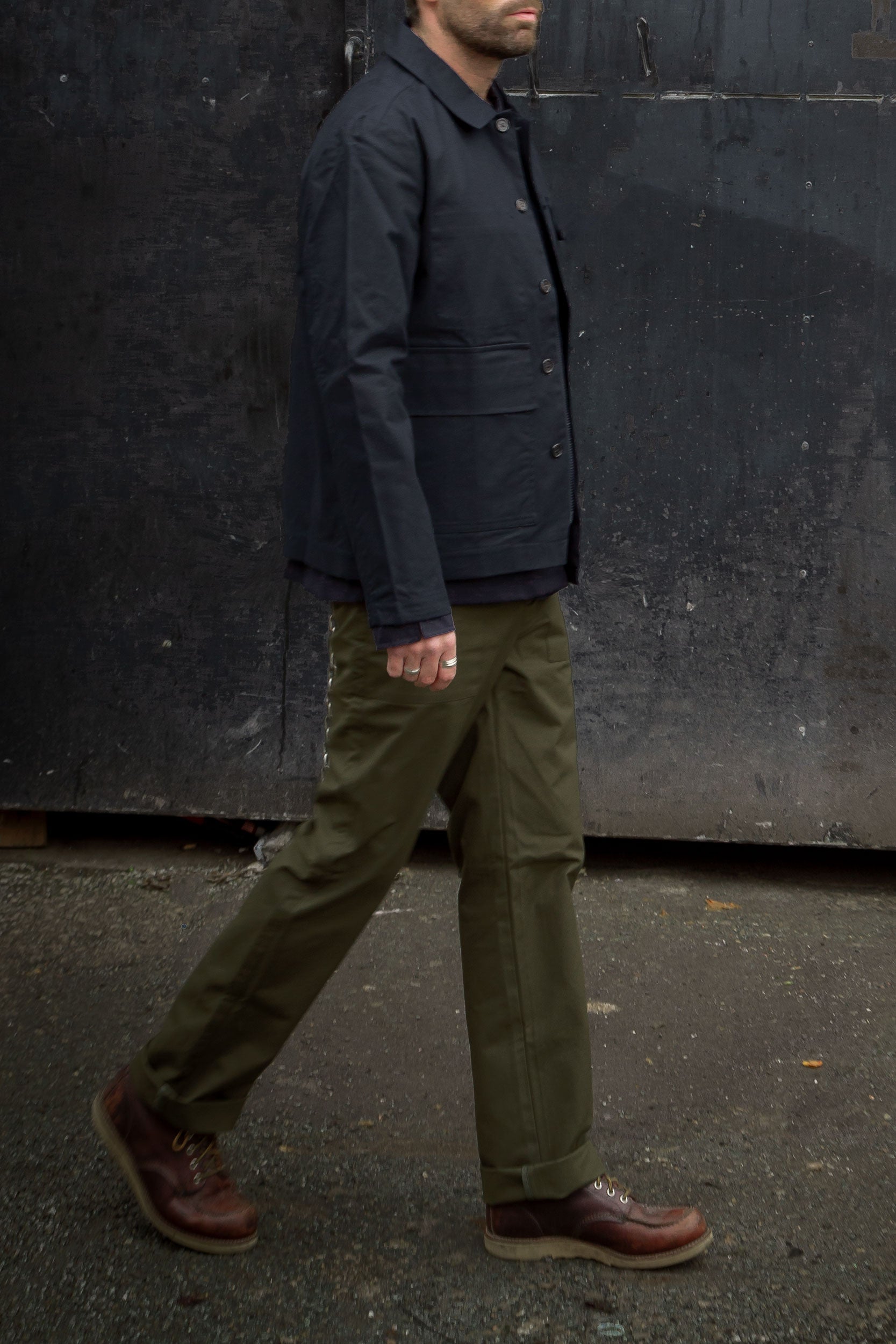 Dry Wax Serviceman Jacket Dark Blue