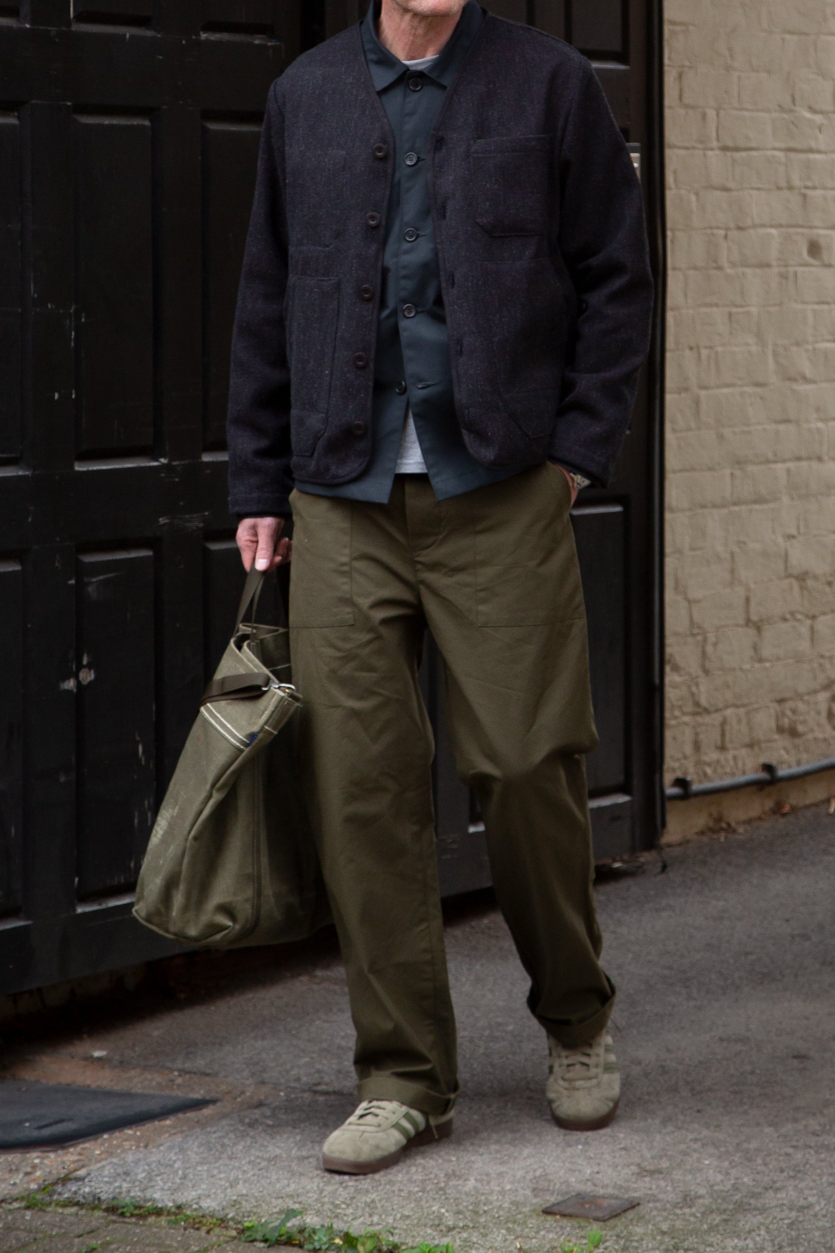 CRD Wool Button Jacket Charcoal