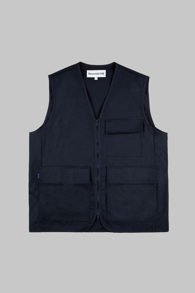 Micro Canvas Serviceman V Vest Dark Blue – Reworked 348