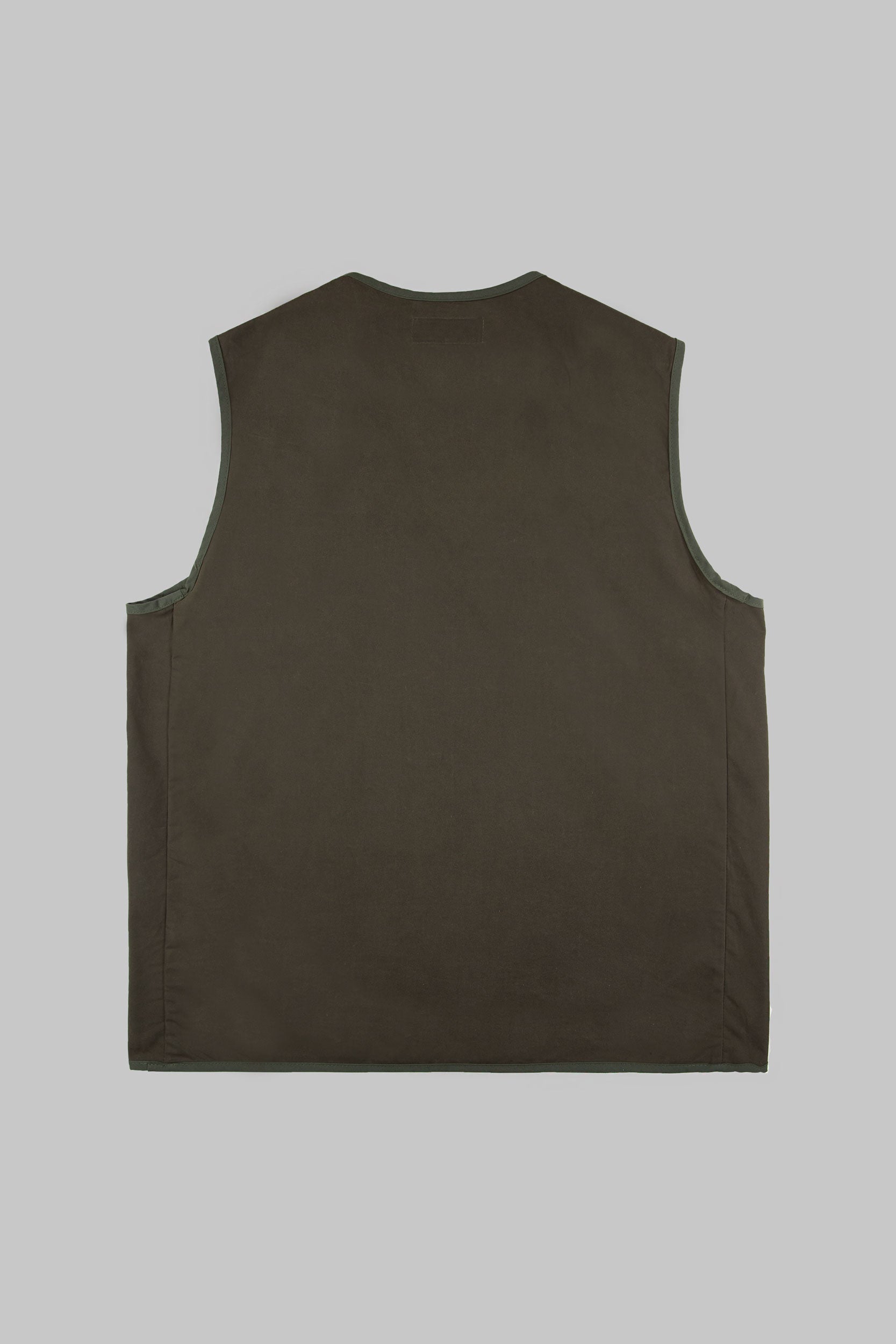 Micro Canvas Dry Wax V Vest Khaki