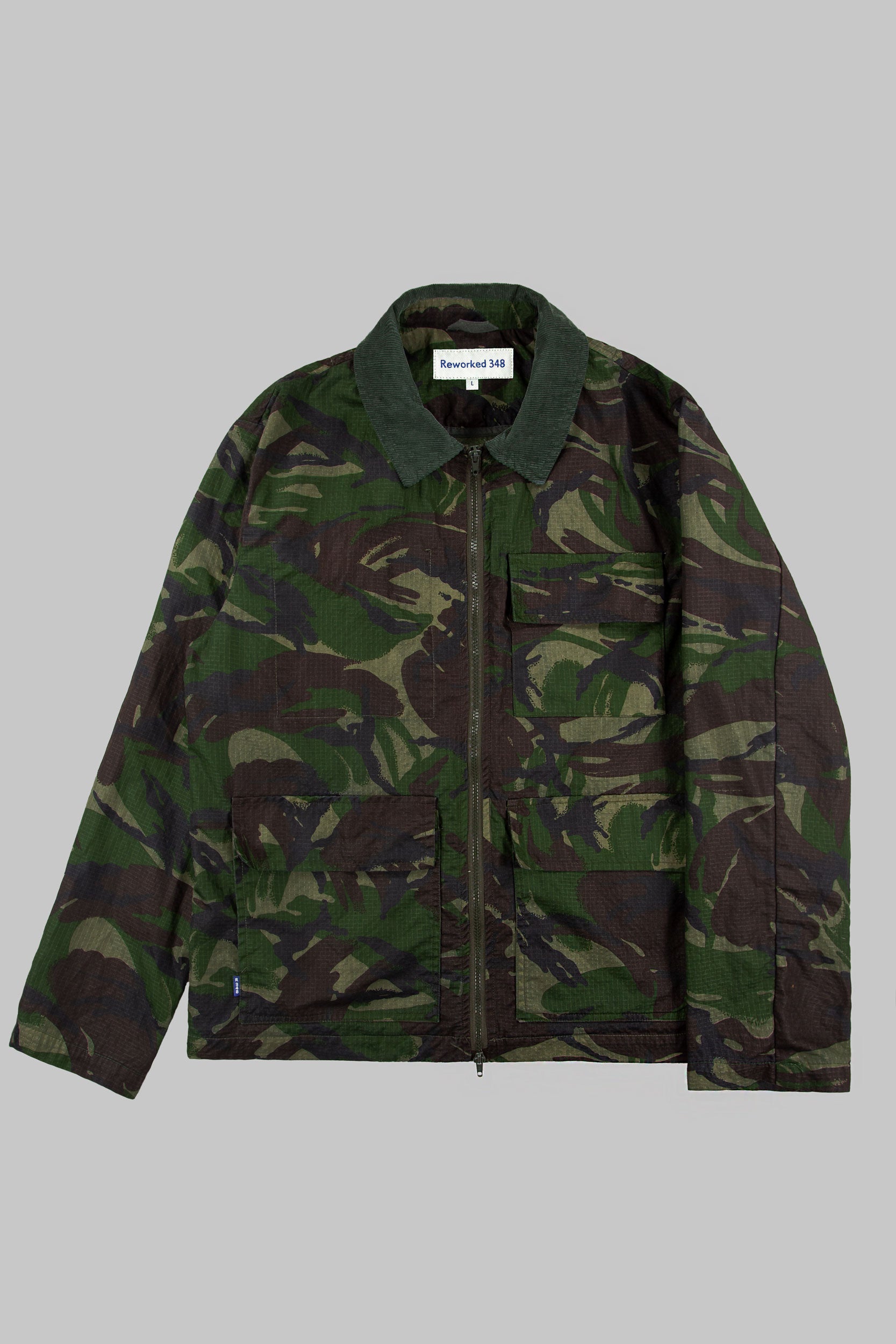 Rip-Stop Camo Cord Collar Jacket Green