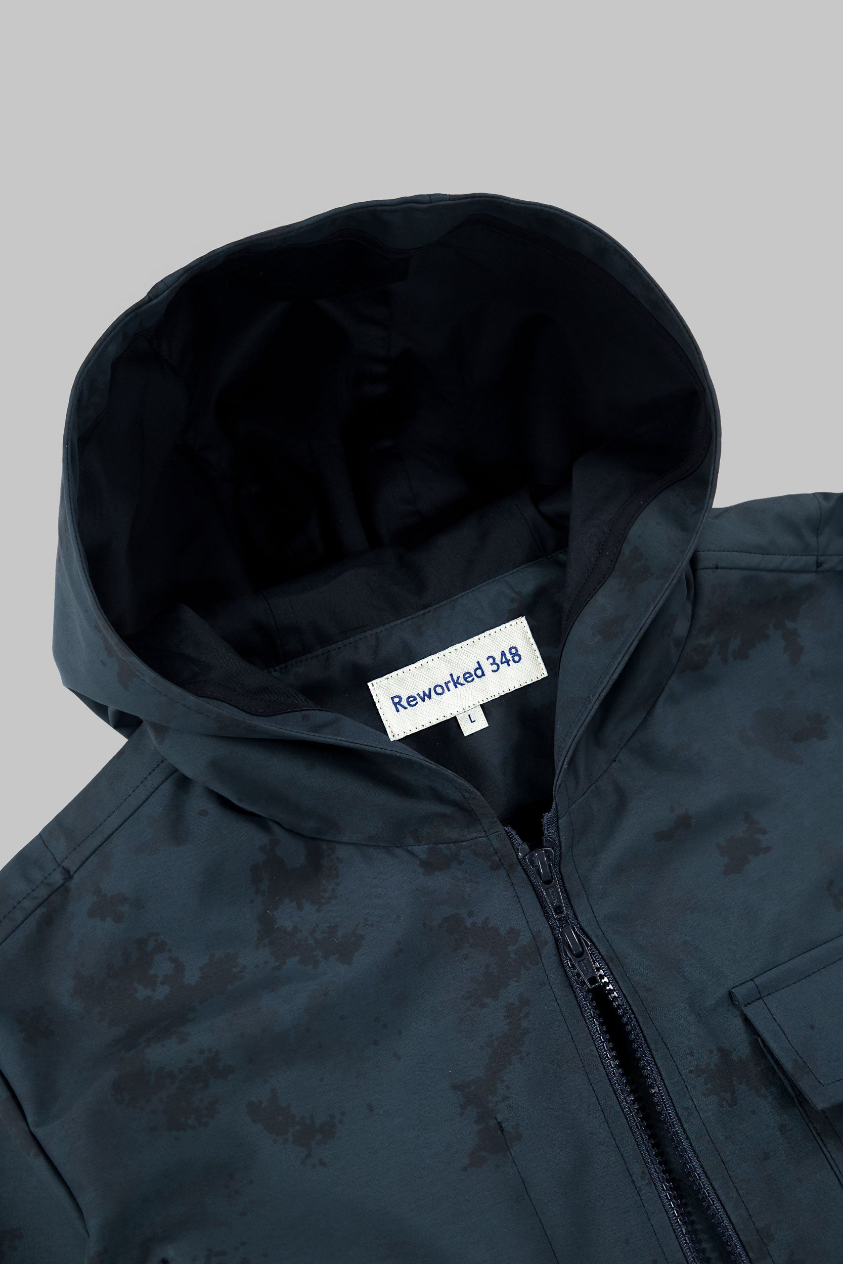 SP Hooded Camo Tech Jacket Slate Blue