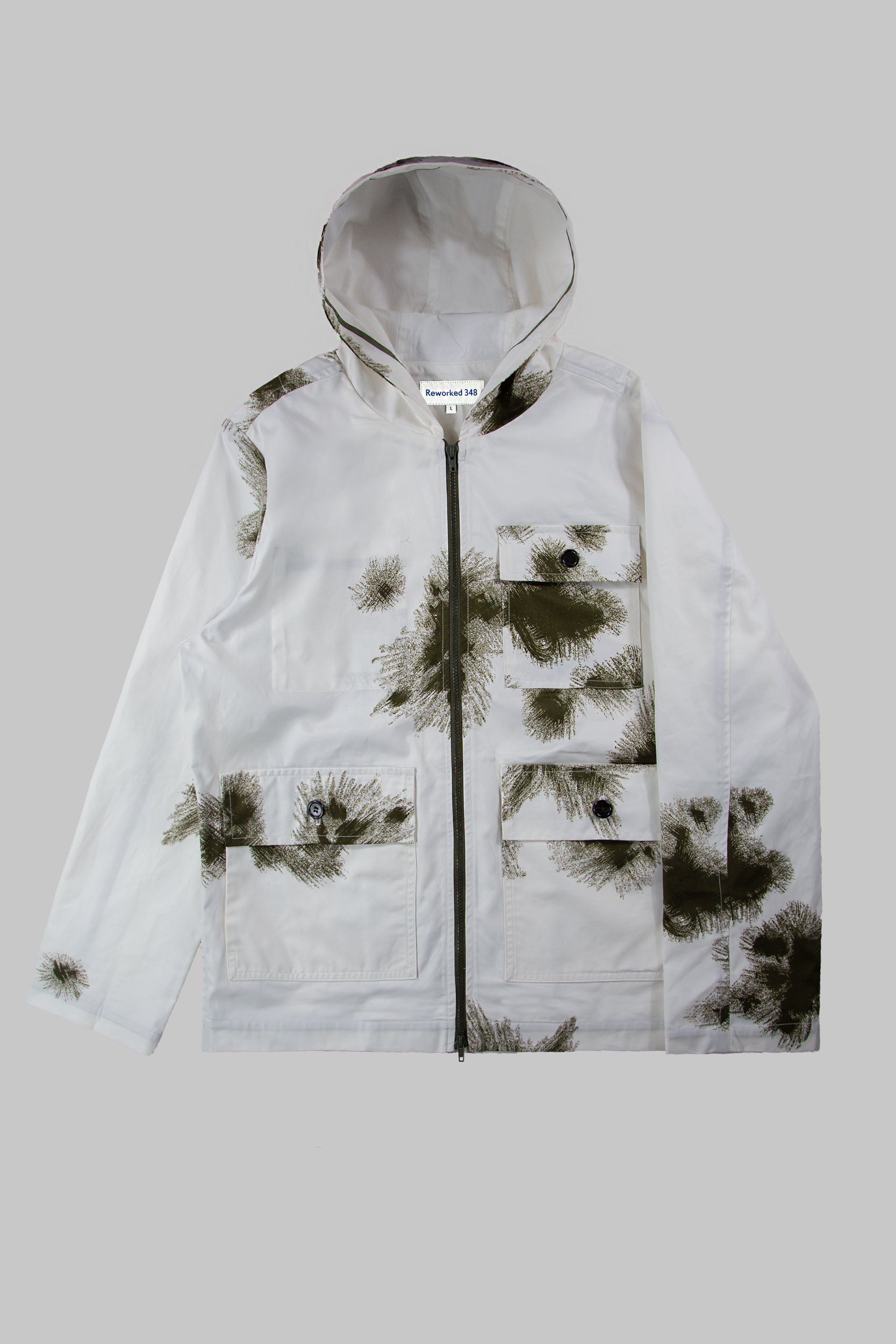 SP Hooded Snow Camo Tech Jacket White