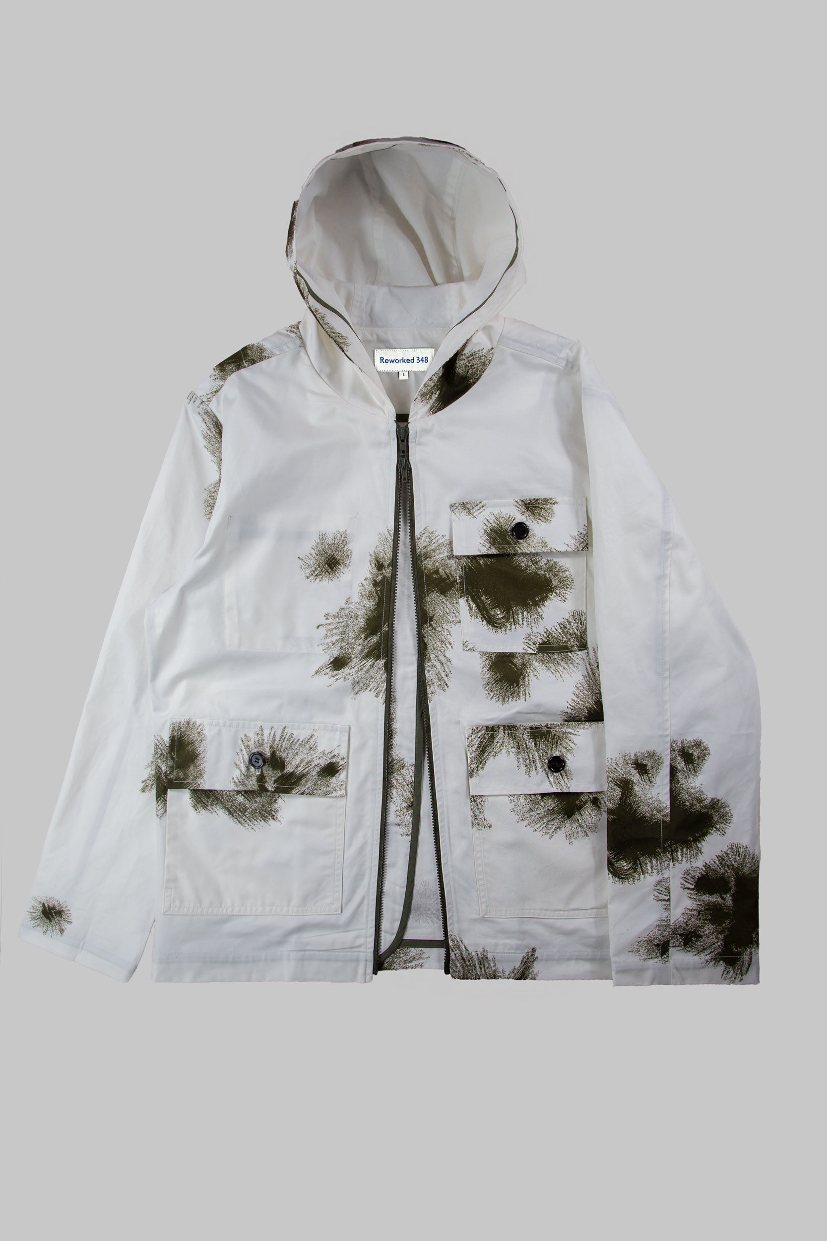 SP Hooded Snow Camo Tech Jacket White