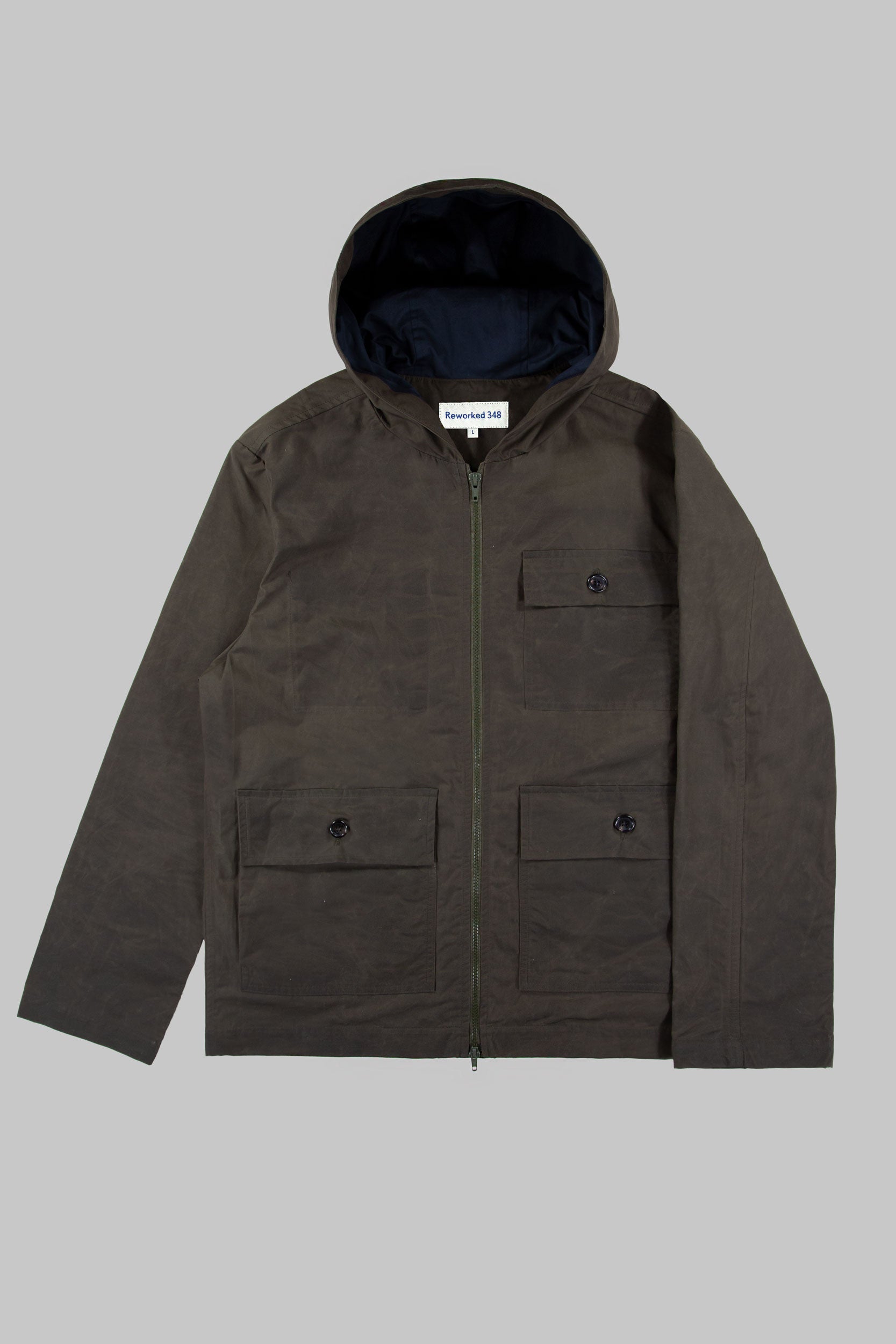 SP Hooded Dry Wax Tech Jacket Khaki