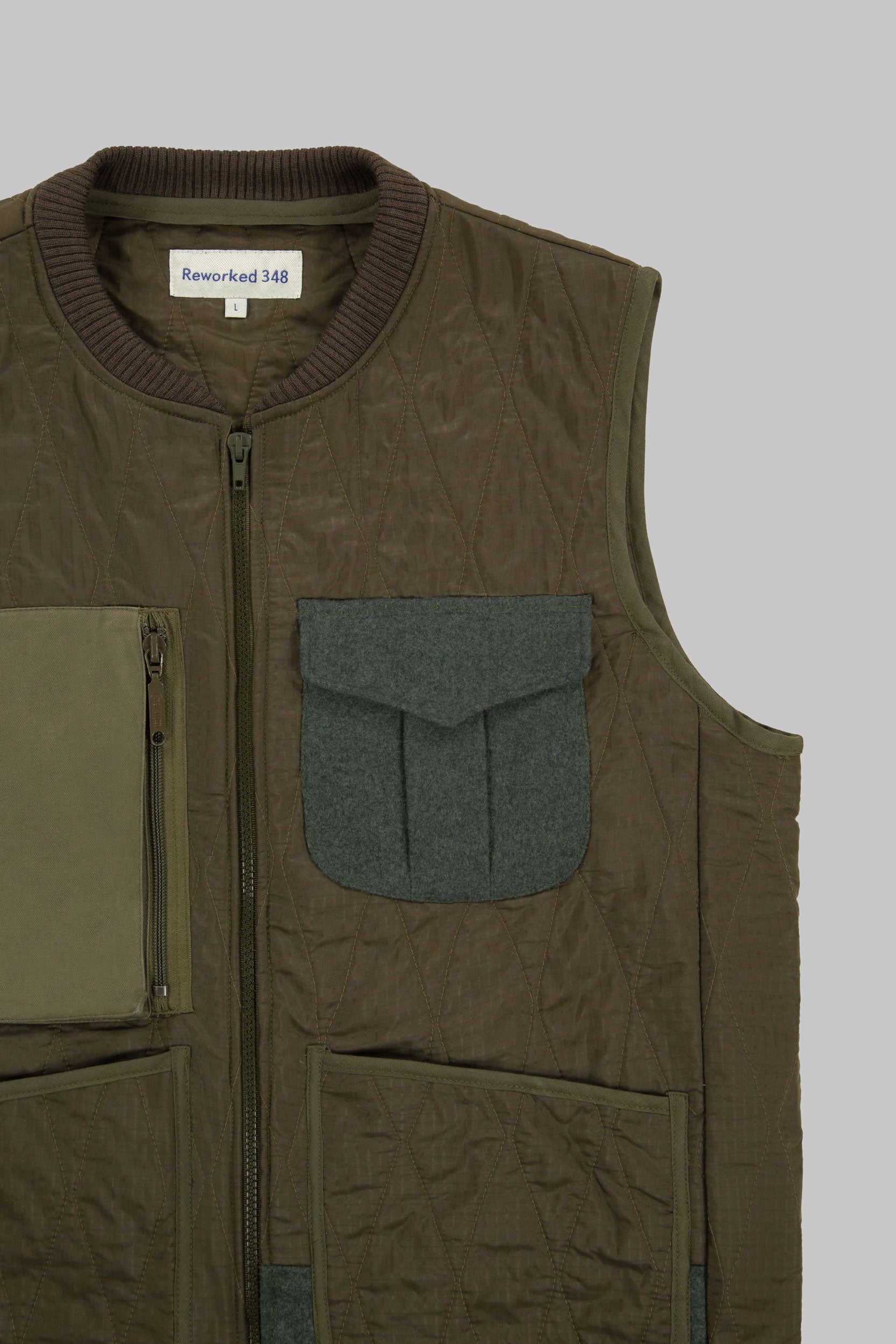 Tank Wool Panel Vest Khaki