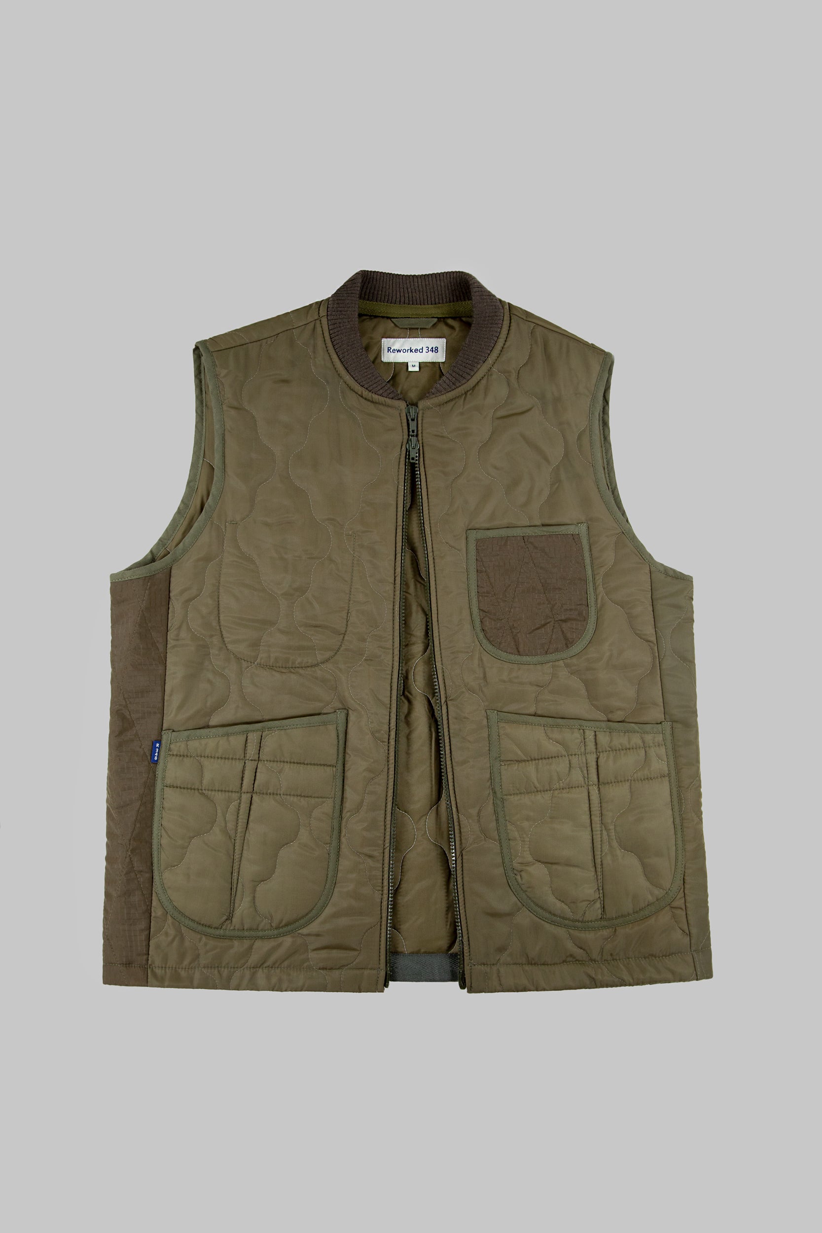 East Stotts Panel Vest Khaki