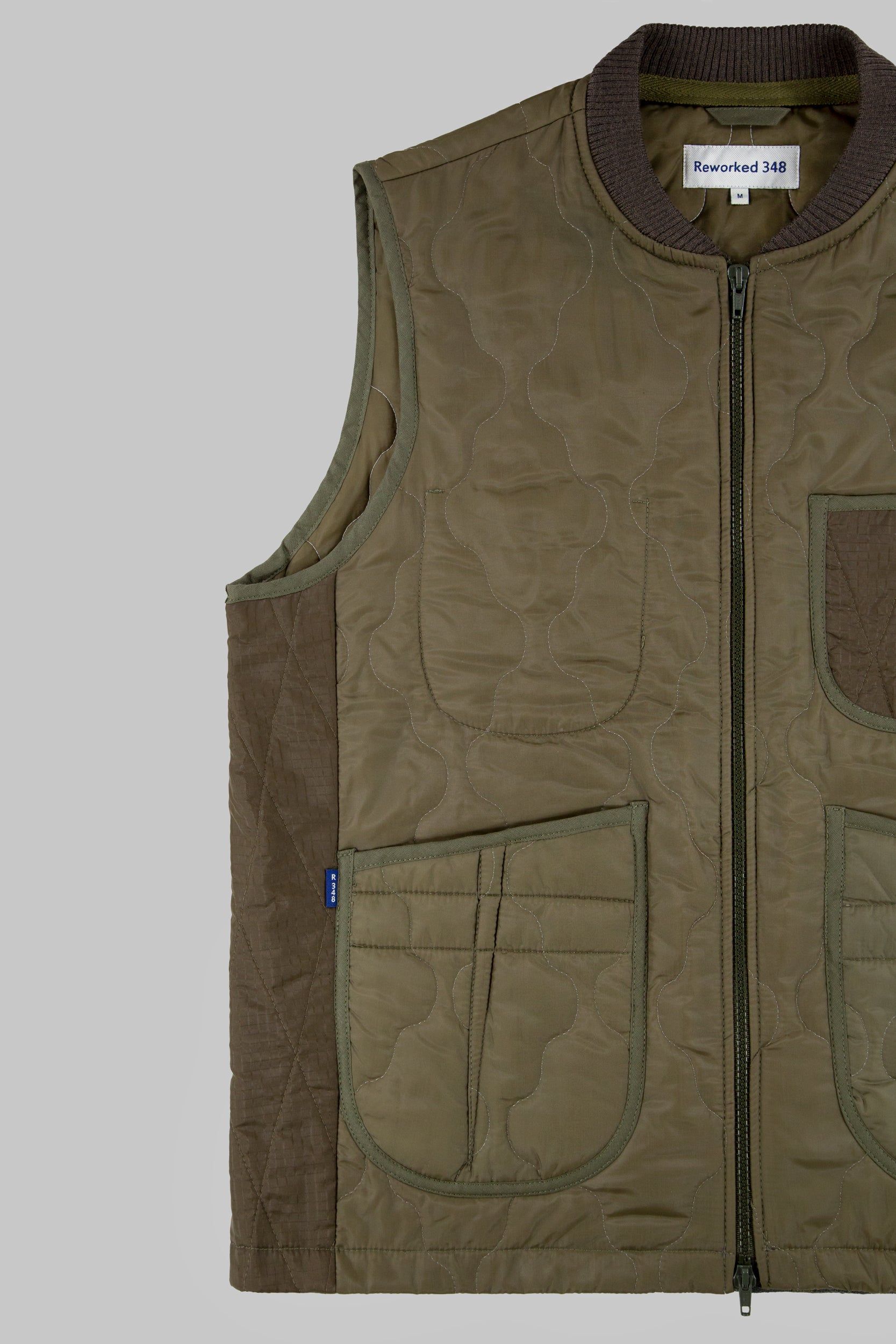East Stotts Panel Vest Khaki