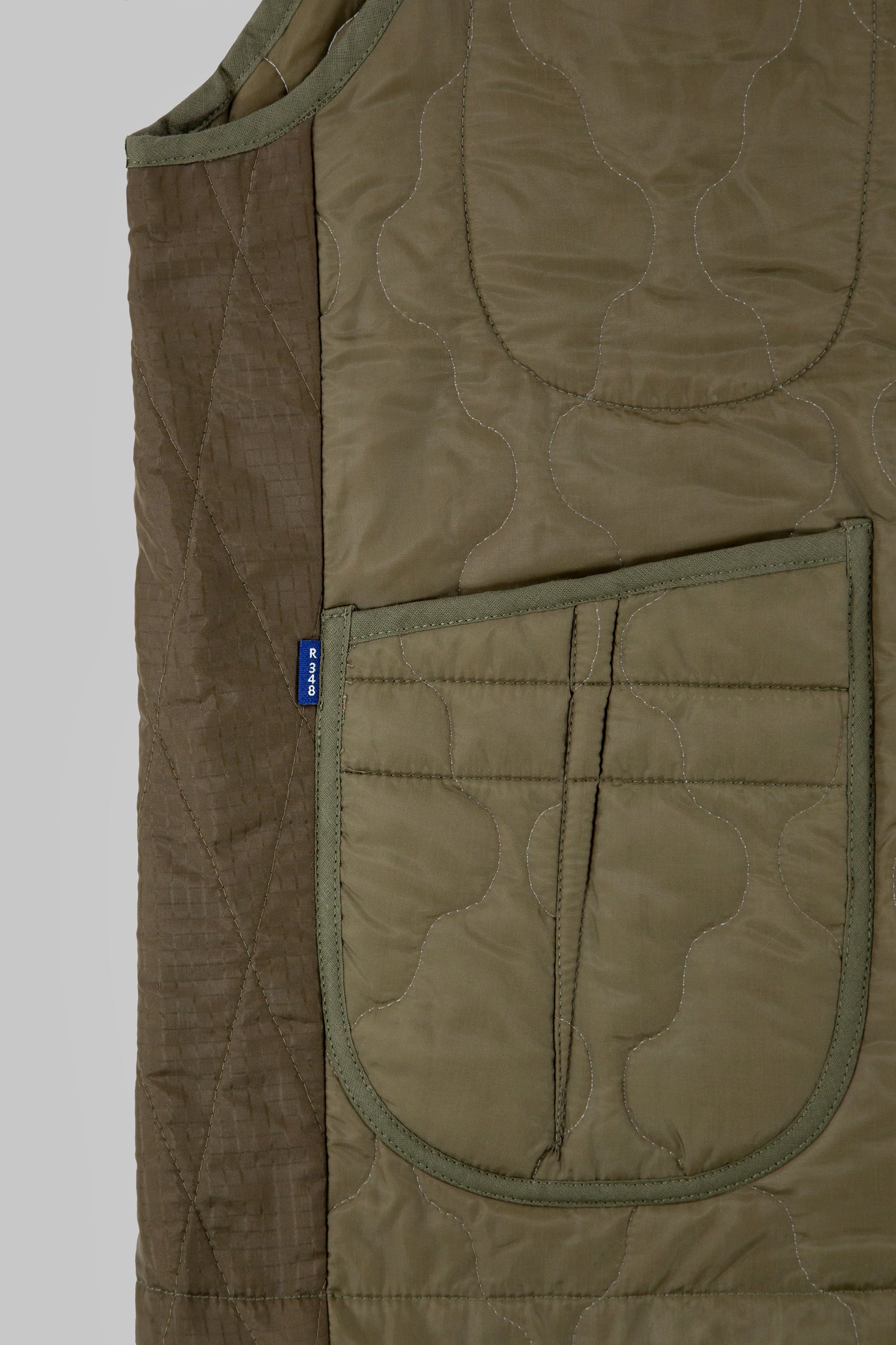 East Stotts Panel Vest Khaki