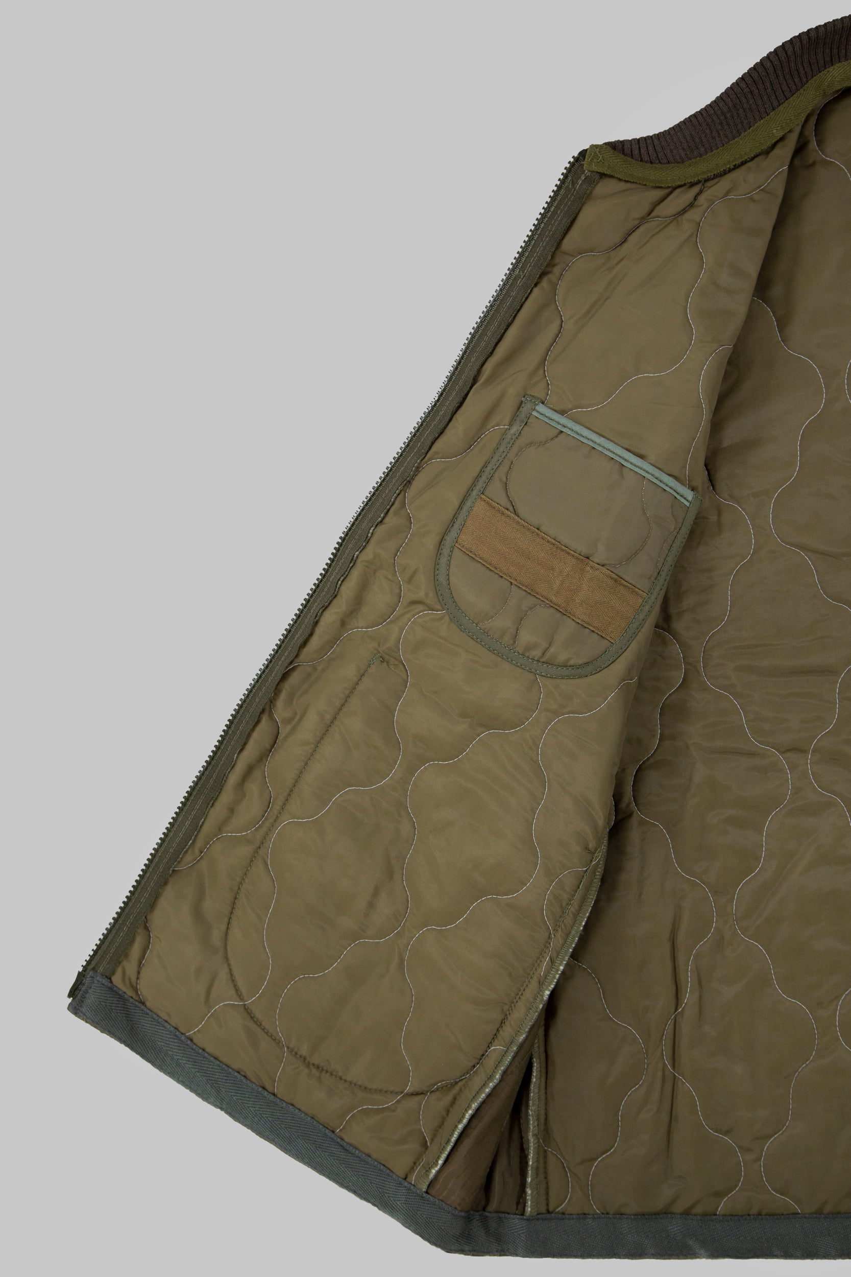 East Stotts Panel Vest Khaki