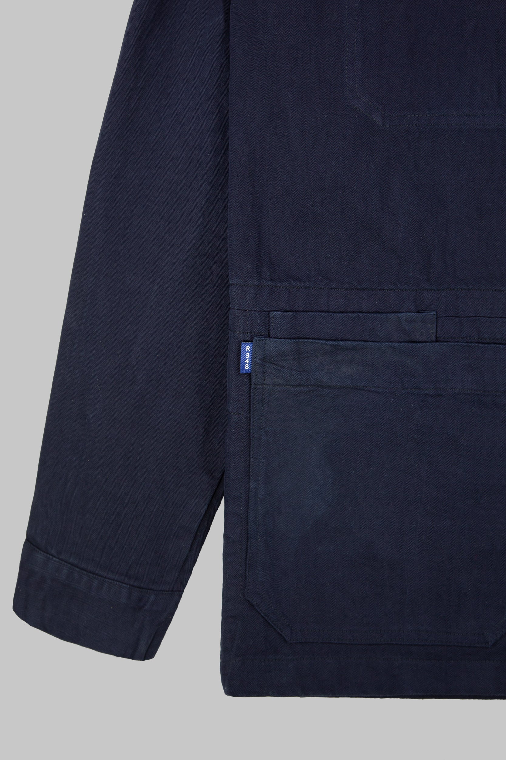 Herringbone Coverall Jacket Blue Black