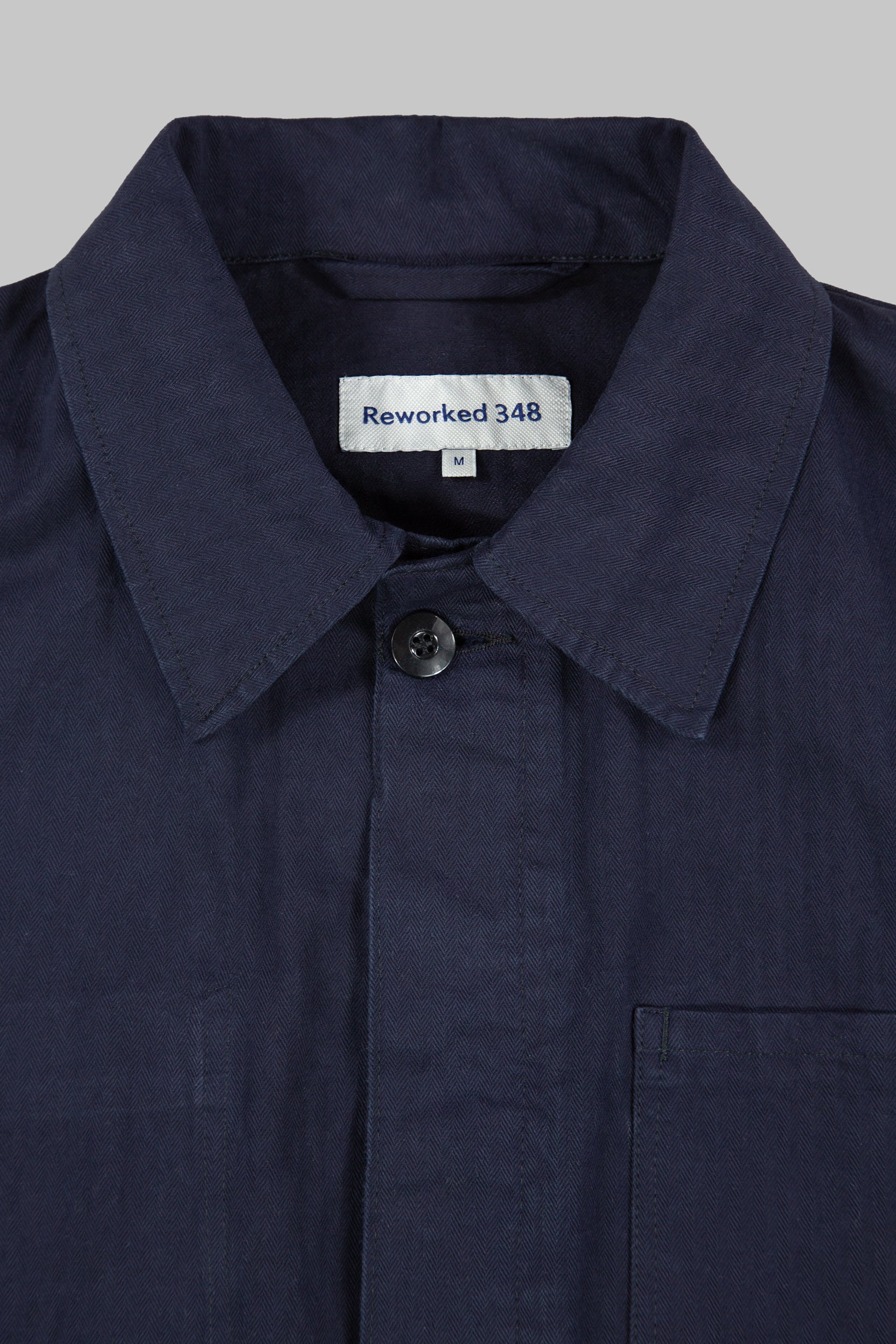 Herringbone Coverall Jacket Blue Black
