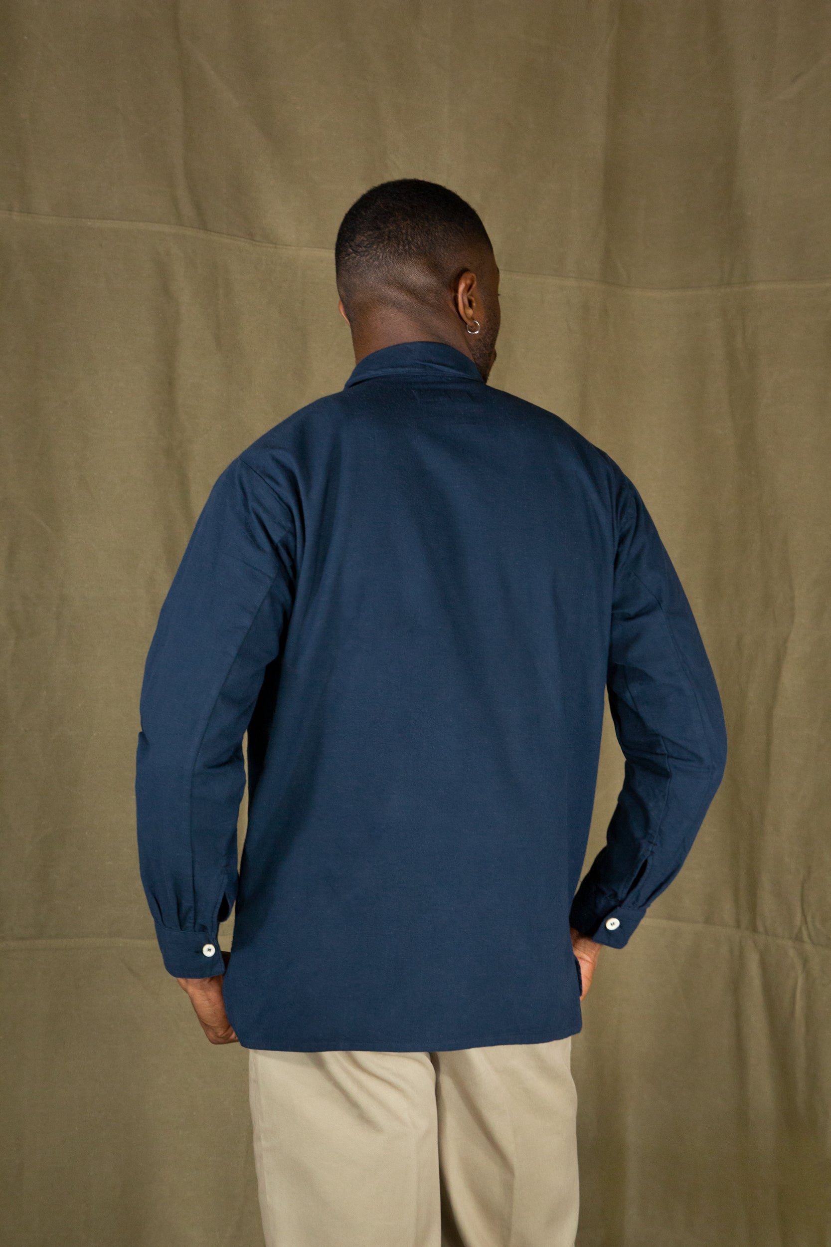 Contrast Pocket Dorma Shirt Dark Blue